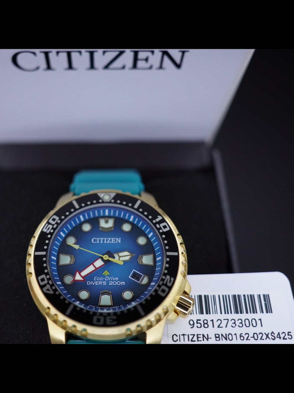 Citizen Eco-Drive Promaster Diver Men's Watch Gold Tone Blue Dial BN0162-02X